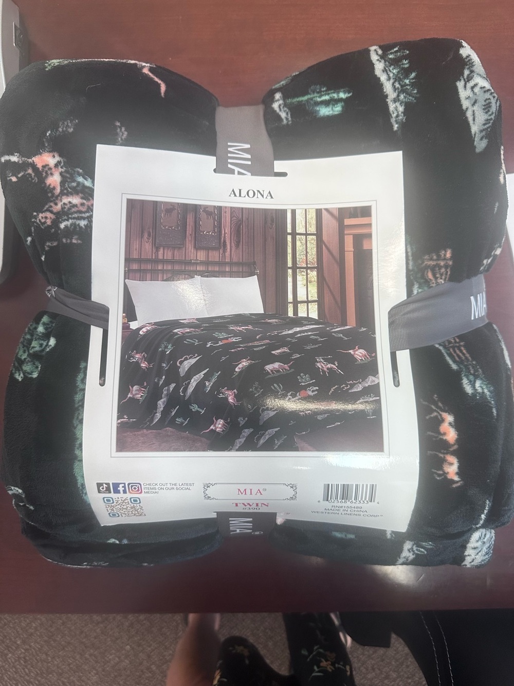 MIA Alona Black Comforter with Multicolor Animal Print